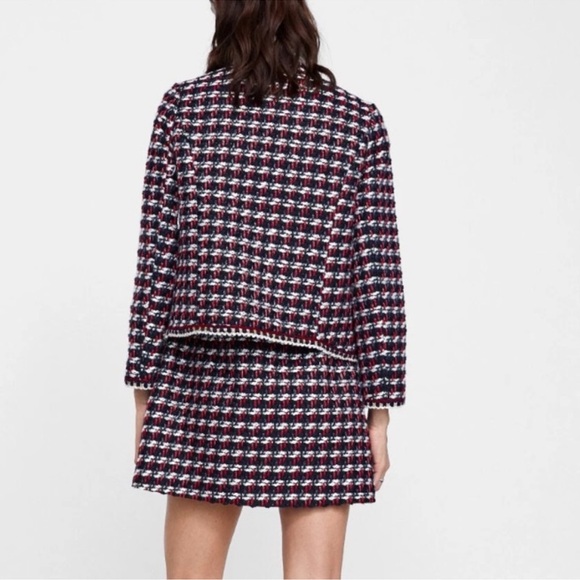 ZARA TWEED blazer jacket XL - Picture 5 of 6